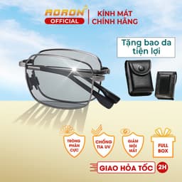 Thumbnail Kính Mát Nam Thời Trang, Mắt Vuông Tròng Phân Cực Đổi Màu Chống Lóa Ngày Đêm, Gọng Kính Gập Tiện Lợi AK026 - AORON 4