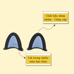 Thumbnail Tai mèo gắn mũ bảo hiểm siêu xinh dễ thương, phiên bản mới phối 2 màu cute, độc lạ 2