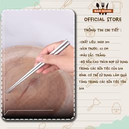 Thumbnail Đũa inox 304 Bam House đũa chắc tay vân hoạ tiết chống trơn trượt lõi thép cao cấp DIN02 - 1 Đôi 3
