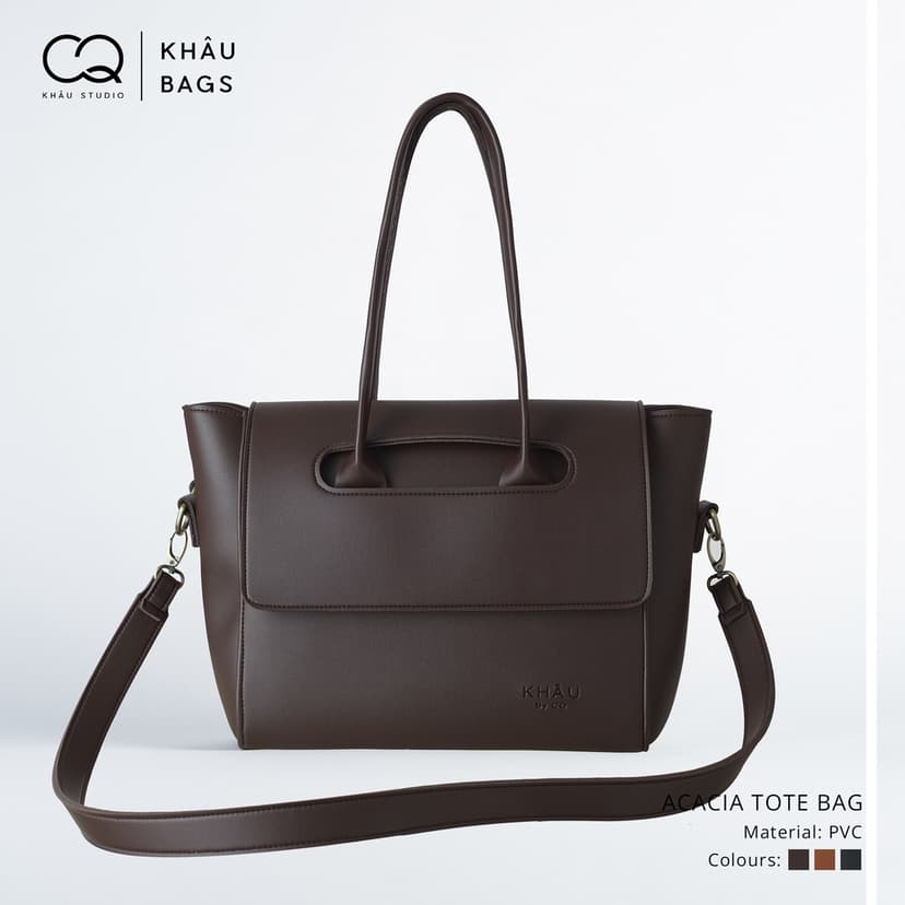 Ảnh Túi ACACIA tote da KHÂU BY CQ đeo chéo đựng vừa A4, Laptop 2