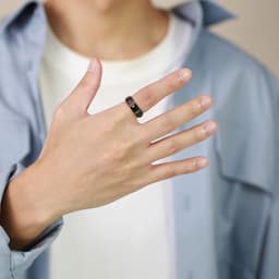 Thumbnail Nhẫn inox OIMG mạ titan xoay được màu cầu vồng LGBT độc đáo 3