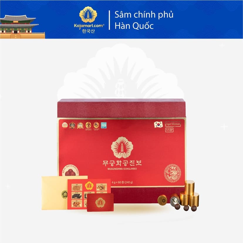 Ảnh An Cung Ngưu Hoàng Hàn Quốc Mugunghwa Gongjinbo Hộp 60 Viên Korean Red Ginseng 3