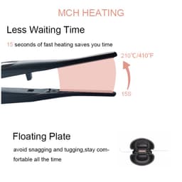 Thumbnail Ubeator Máy Duỗi / Uốn Tóc Bằng Titan Màn Hình LCD Kỹ Thuật Số Màu Đen 4