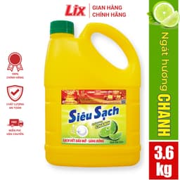 Thumbnail Nước rửa chén siêu sạch chanh 3,5kg NS351 sạch bóng viết dầu mỡ hương chanh thơm mát - Lixco Vietnam 1