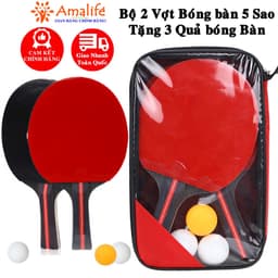 Thumbnail Bộ 2 Vợt Bóng Bàn 5 Sao Tặng 3 Quả Bóng Bàn Chính Hãng Amalife – Bộ Bóng Bàn Kèm 3 Quả Bóng 3 Sao Chuẩn Quốc Tế 1