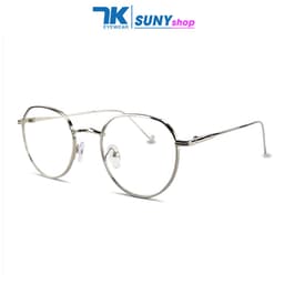 Thumbnail Kính cận có độ sẵn 0 - 6 độ nam nữ mắt tròn, gọng kim loại viền dày 7K3514. Tròng chống UV, ánh sáng xanh, đổi màu 1