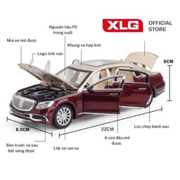 Thumbnail Xe mô hình MERCEDES BENZ S600 Maybach 1:24 XLG bằng hợp kim đèn led âm thanh 1