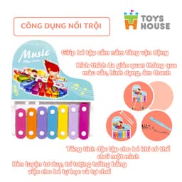 Thumbnail Đồ chơi đàn gõ Xylophone kèm sáo, lục lạc, kèn harmonica cho bé ToyHouse 682-9 4