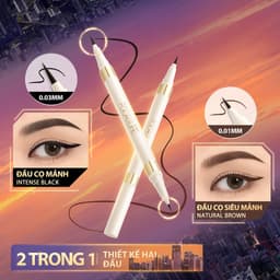 Thumbnail Bút kẻ mắt dạng lỏng FOCALLURE 2 đầu trong 1 khô nhanh chống nước không nhòe màu đen nâu 1.2g 4