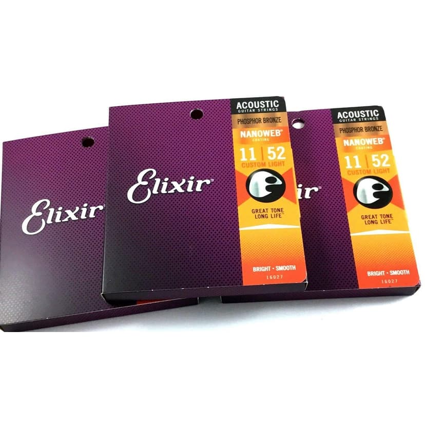 Ảnh Dây đàn guitar, dây đàn thay thế elixir phosphor bronze NANOWEB® Custom Light (.011-.052) 3313216027 - Việt Thương Music 3