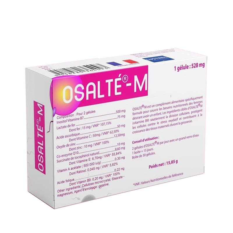 Ảnh Chính hãng, Viên uống hỗ trợ hiếm muộn nữ giới Osalté – M, nhập khẩu chính hãng Lustrel laboratories, pháp. Hộp 30 viê 1