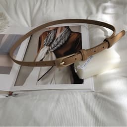 Thumbnail Thắt lưng AIJOLEN da pu màu trơn khóa kim loại kiểu dáng vintage 4