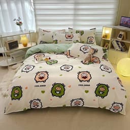 Thumbnail Bộ chăn ga gối cotton poly cừu xanh cute ETAMI miễn phí bo chun ga trải giường (chưa kèm ruột) 1
