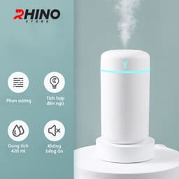 Thumbnail Máy phun sương, xông tinh dầu Rhino HH901 nhỏ gọn dung tích 420ml, tích hợp đèn ngủ 1
