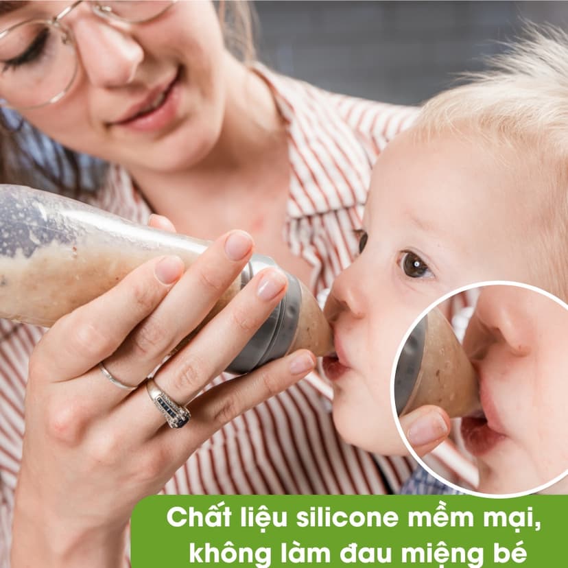 Ảnh Bình Thìa Ăn Dặm Bón Sữa Cao Cấp 2 in 1 Cho Bé 120ml Haakaa, New Zealand 3