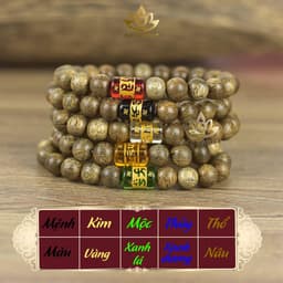 Thumbnail Vòng Trầm Hương Tròn Đơn Đính Đá Trụ Ngọc OMANI Trợ Mệnh Size 6/7/8/10mm - Đá Phong Thủy - MTH JEWELRY 1