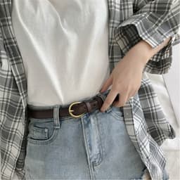 Thumbnail Thắt lưng da PU AIJOLEN màu trơn thời trang vintage cho nữ 1