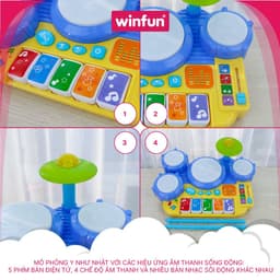 Thumbnail Bội trống điện tử cho bé kết hợp có đèn nhạc Winfun 2034 3