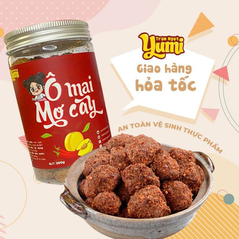 Ảnh Ô mai mơ cay Trạm ngọt Yumi xí muội hoa quả khô ăn vặt trái cây thơm ngon 1