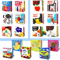 Thumbnail Sách vải cho bé PiPoVietnam -Kích thích thị giác -Phát triển đa giác quan (trọn bộ 18 cuốn sơ sinh) 1