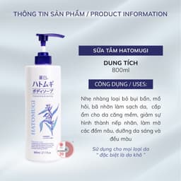 Thumbnail Sữa tắm Reihaku Hatomugi 800ml dưỡng ẩm trắng da chiết xuất ý dĩ - Bahachiha 2
