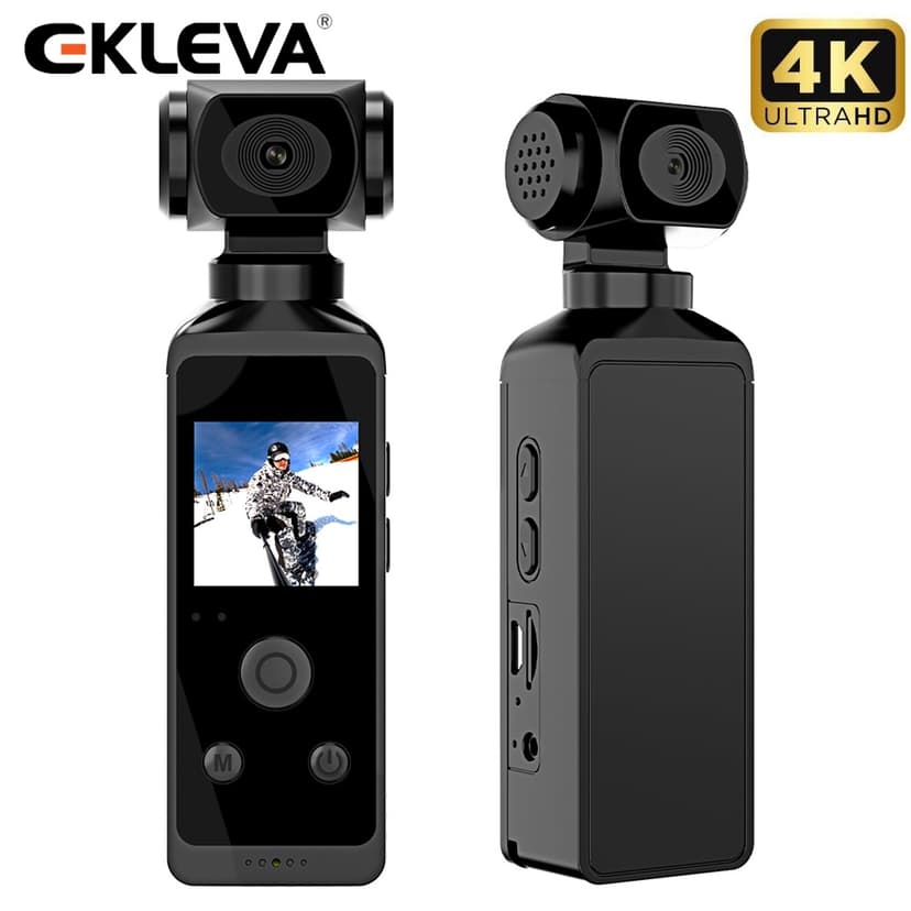 Ảnh Camera hành động thể thao EKLEVA 4K Pocket Cam 1.3 "Màn hình LCD HD 270° Camera thể thao Wifi có thể xoay 30FPS có vỏ chống nước cho mũ bảo hiểm 1