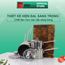 Thumbnail Quánh 3 đáy inox 430 Fivestar Standard nắp kính bếp từ ( 12cm/14cm/16cm ) 2