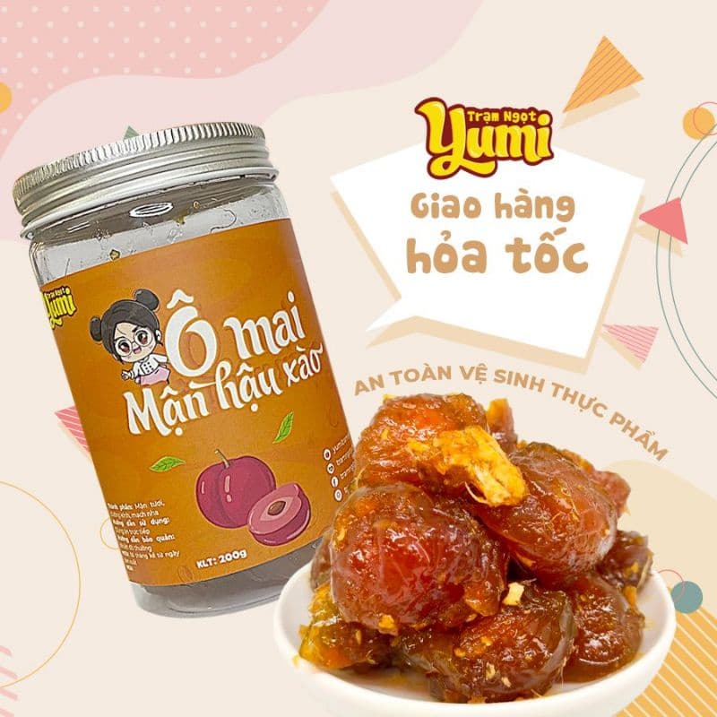 Ảnh Mận hậu Yumi Ô mai xào cay ngọt xí muội hoa quả ăn vặt trai cây thơm ngon 1