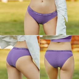 Thumbnail FINETOO Quần Lót cotton Mềm Mại Màu Trơn In Chữ Cho Nữ Màu Sắc 2