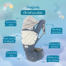 Thumbnail Địu Trợ Lực Cao Cấp Siêu Mềm Cho Bé -  Có Mũ Đỡ Đầu 3