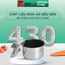 Thumbnail Quánh 3 đáy inox 430 Fivestar Standard nắp kính bếp từ ( 12cm/14cm/16cm ) 4