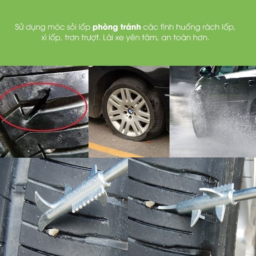 Ảnh Móc đá lốp xe cậy sỏi đinh, tua vít đa năng, dụng cụ nạy đá dăm bảo vệ lốp phụ kiện oto Tâm Luân 2
