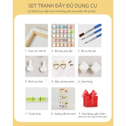 Thumbnail Tranh số hoá tự tô màu theo số cho người lớn GAM thanh lý kèm khung đã căng tổng hợp mẫu 40x50cm 2