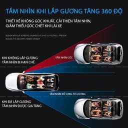 Thumbnail Gương cầu lồi gắn kính hậu ô tô xoay 360 xóa điểm mù - Chính hãng Amalife 4