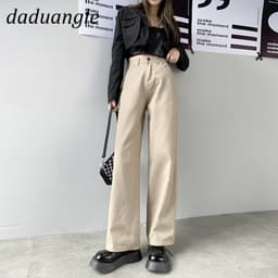 Thumbnail Quần jean Daduhey lưng cao dáng rộng thẳng thời trang phong cách Hàn Quốc cao cấp cho nữ 2