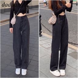 Thumbnail Quần jean Daduhey lưng cao ống rộng size lớn thời trang phong cách Hàn Quốc cho nữ 1