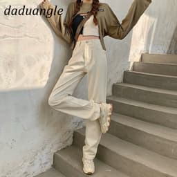 Thumbnail Quần jean Daduhey lưng cao dáng rộng thẳng phong cách Hàn Quốc tùy chọn màu xinh xắn cho nữ 4