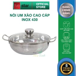 Thumbnail Nồi lẩu um xào inox 430 bếp từ 3 đáy Fivestar nắp kính ( 24cm / 26cm / 28cm ) 1