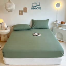 Thumbnail Bộ ga giường LIDACO Cotton tici trơn 15 màu lựa đủ mọi size nệm 2