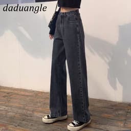 Thumbnail Quần jean Daduhey lưng cao ống rộng size lớn thời trang phong cách Hàn Quốc cho nữ 4