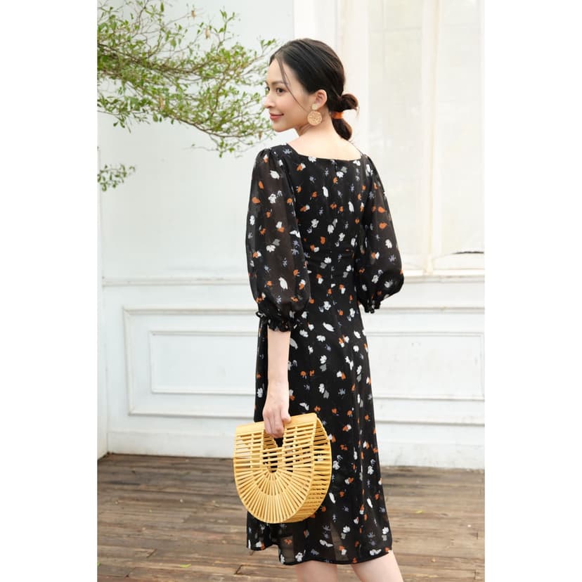 Ảnh De Leah - Đầm A Nhún Li Ngực Tay Lỡ - Thời Trang Thiết Kế 3