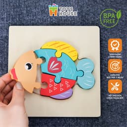 Thumbnail Đồ chơi ghép hình gỗ 3D ToysHouse nhân vật hoạt hình ngộ nghĩnh, màu sắc đa dạng 1