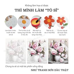 Thumbnail Tranh số hoá tự tô màu theo số cho người lớn GAM thanh lý kèm khung đã căng tổng hợp mẫu 40x50cm 1