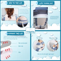 Thumbnail Địu Trợ Lực Cao Cấp Siêu Mềm Cho Bé -  Có Mũ Đỡ Đầu 4