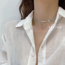 Thumbnail DREJEW Vòng Cổ Dây Xích Bằng Thép Titan Kiểu Dáng Đơn Giản Thời Trang Cho Nữ 3