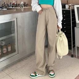Thumbnail Quần jean Daduhey lưng cao dáng rộng size lớn thời trang phong cách Hàn Quốc mới cho nữ 3