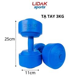 Thumbnail Tạ tay nhựa 3kg Lidak, tập tay bọc nhựa, lõi thép chống gãy - LIDAK SPORT 1