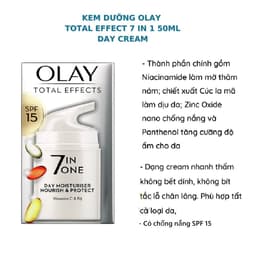Thumbnail Kem dưỡng da chống lão hóa Olay Total Effects 7 In 1 Moisturiser Nourish & Protect 50ml (bản UK mẫu mới) 3