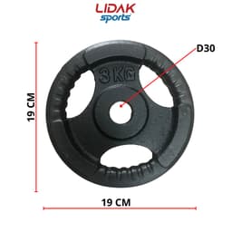 Thumbnail Tạ gang, bánh tạ gang 3kg phi 30 tạ đúc đặc nguyên khối hàng loại một - LIDAK SOPRT 2