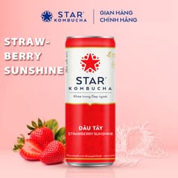 Thumbnail Thùng 12 lon trà STAR KOMBUCHA Dâu Tây /Strawberry (250ml/lon)- Trà lên men vi sinh bảo vệ sức khỏe 2
